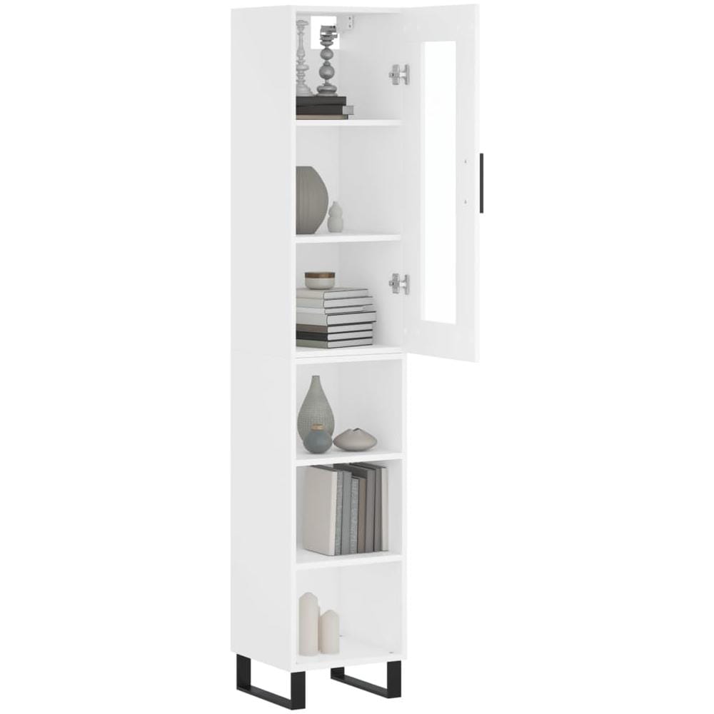 Credenza Bianca 34,5x34x180 Cm In Legno Multistrato - Foto 3