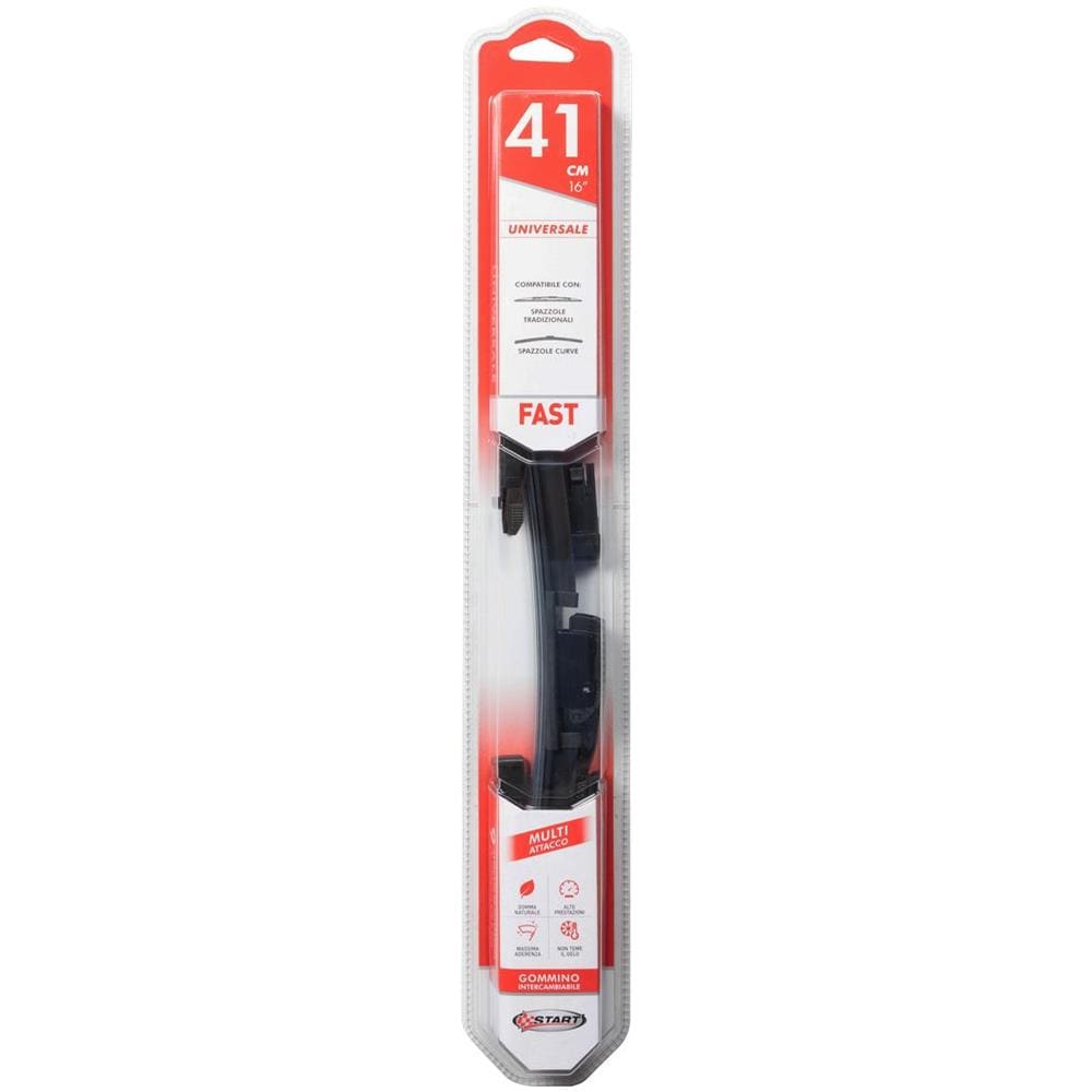 Spazzola Tergicristallo Singola Fast 41 Cm - 16"", Per Spazzole Tradizionali E Curve, Massima Aderenza E Resistenza - Foto 1