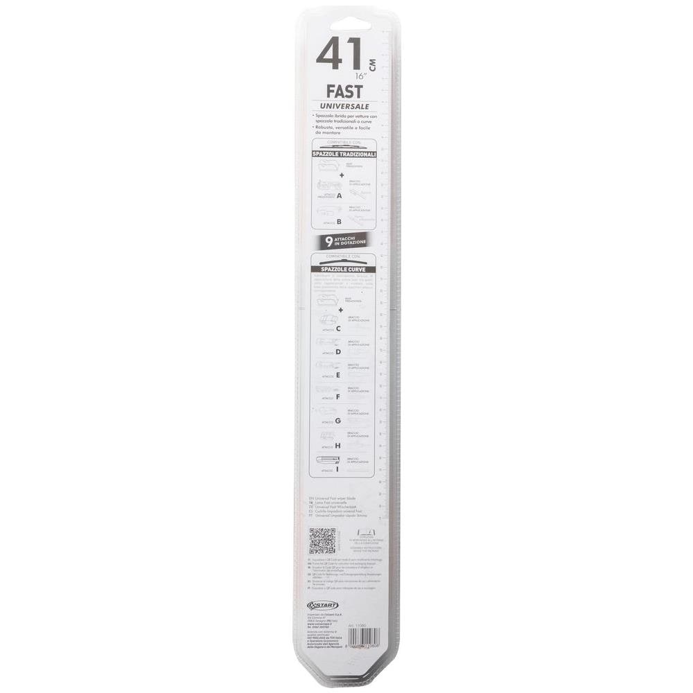 Spazzola Tergicristallo Singola Fast 41 Cm - 16"", Per Spazzole Tradizionali E Curve, Massima Aderenza E Resistenza - Foto 2