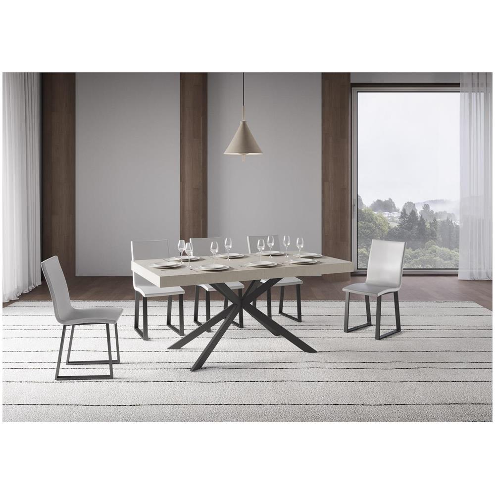 Tavolo allungabile 90x160/264 cm Plaker cashmere gambe antracite - Foto 2