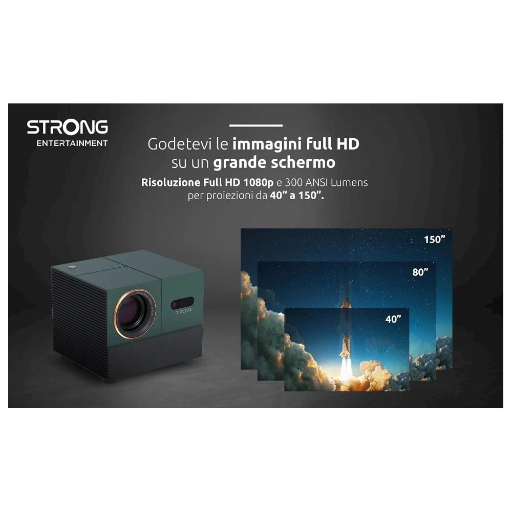 MIRA1 Videoproiettore 300 ANSI Lumen LCD 1080p (1920x1080) Verde Pino - Foto 7