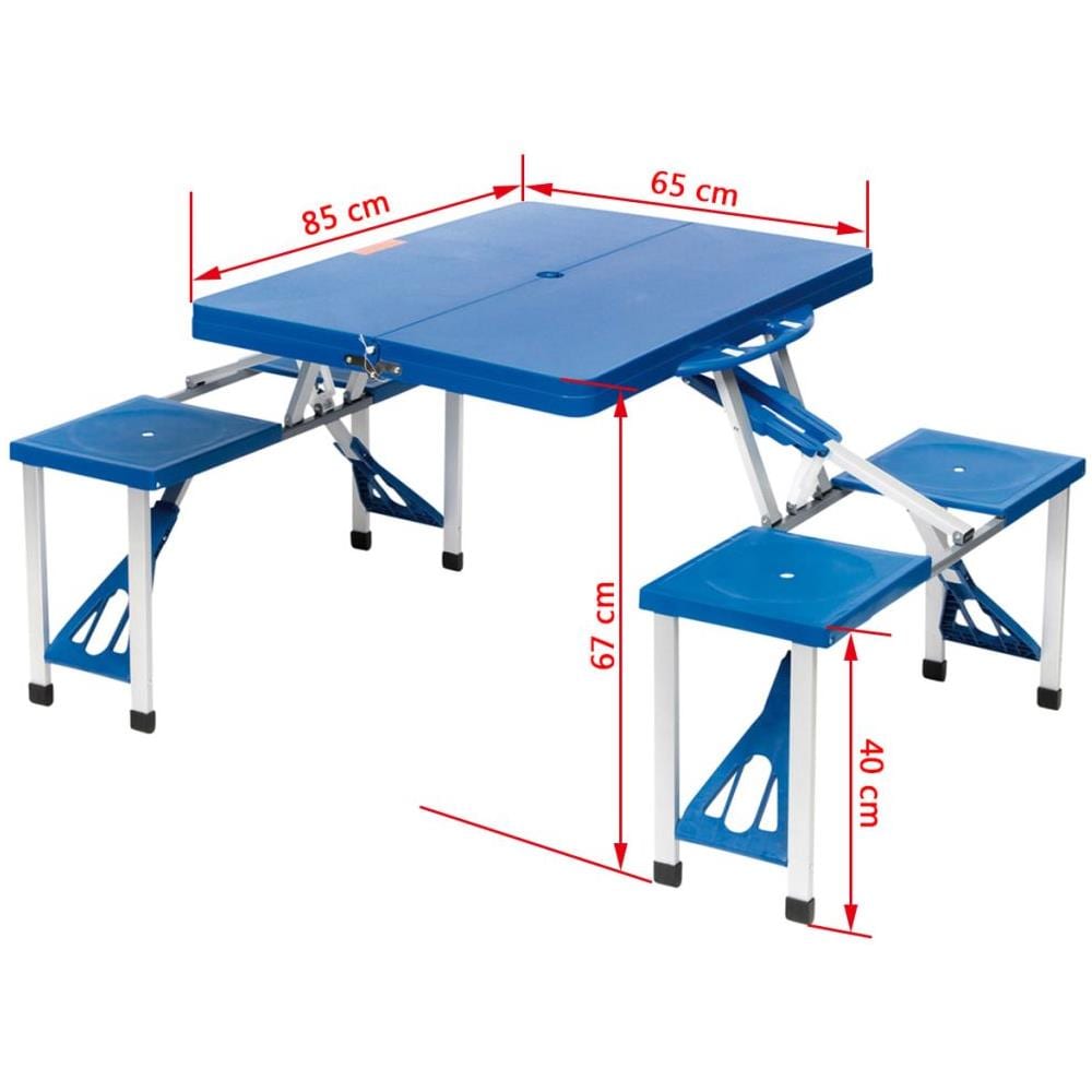 Set Tavolo Per Picnic Basic Acciaio Blu 1404374 - Foto 12
