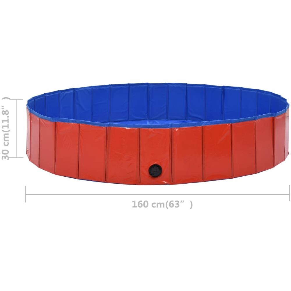 Piscina Per Cani Pieghevole Rossa 160x30 Cm In Pvc - Foto 14