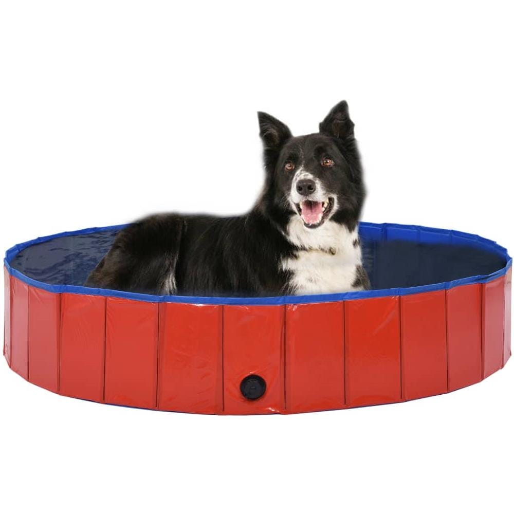 Piscina Per Cani Pieghevole Rossa 160x30 Cm In Pvc - Foto 1