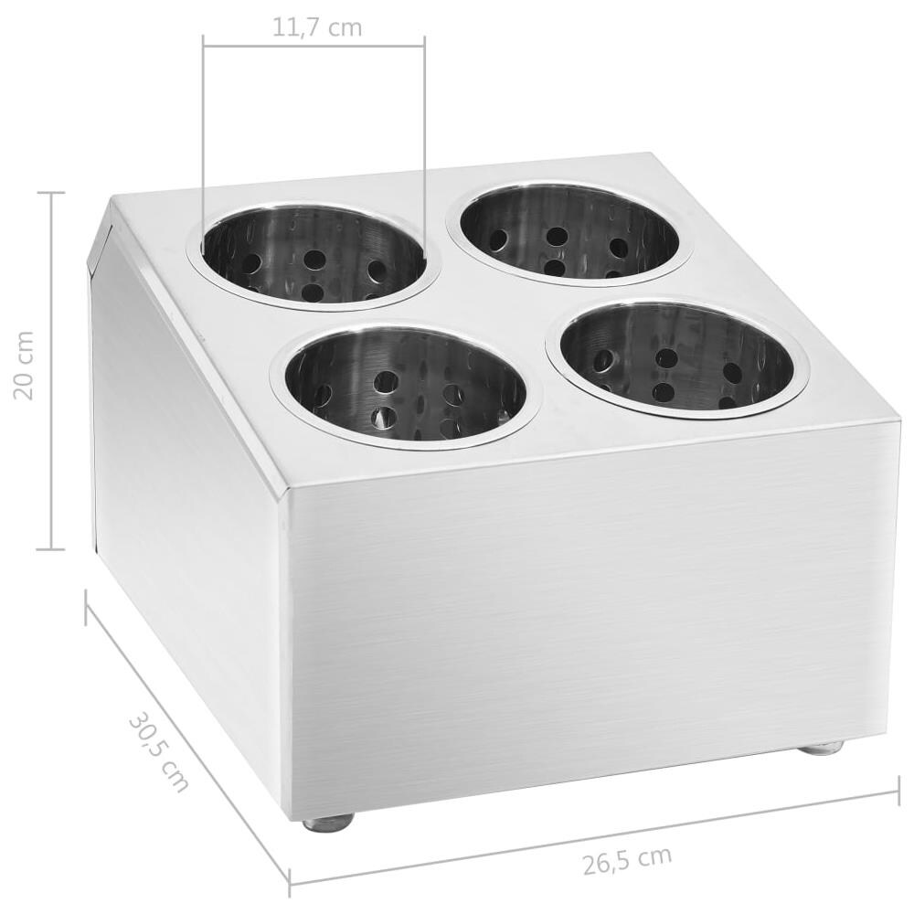 Portaposate Con 4 Inserti Quadrato In Acciaio Inox - Foto 13