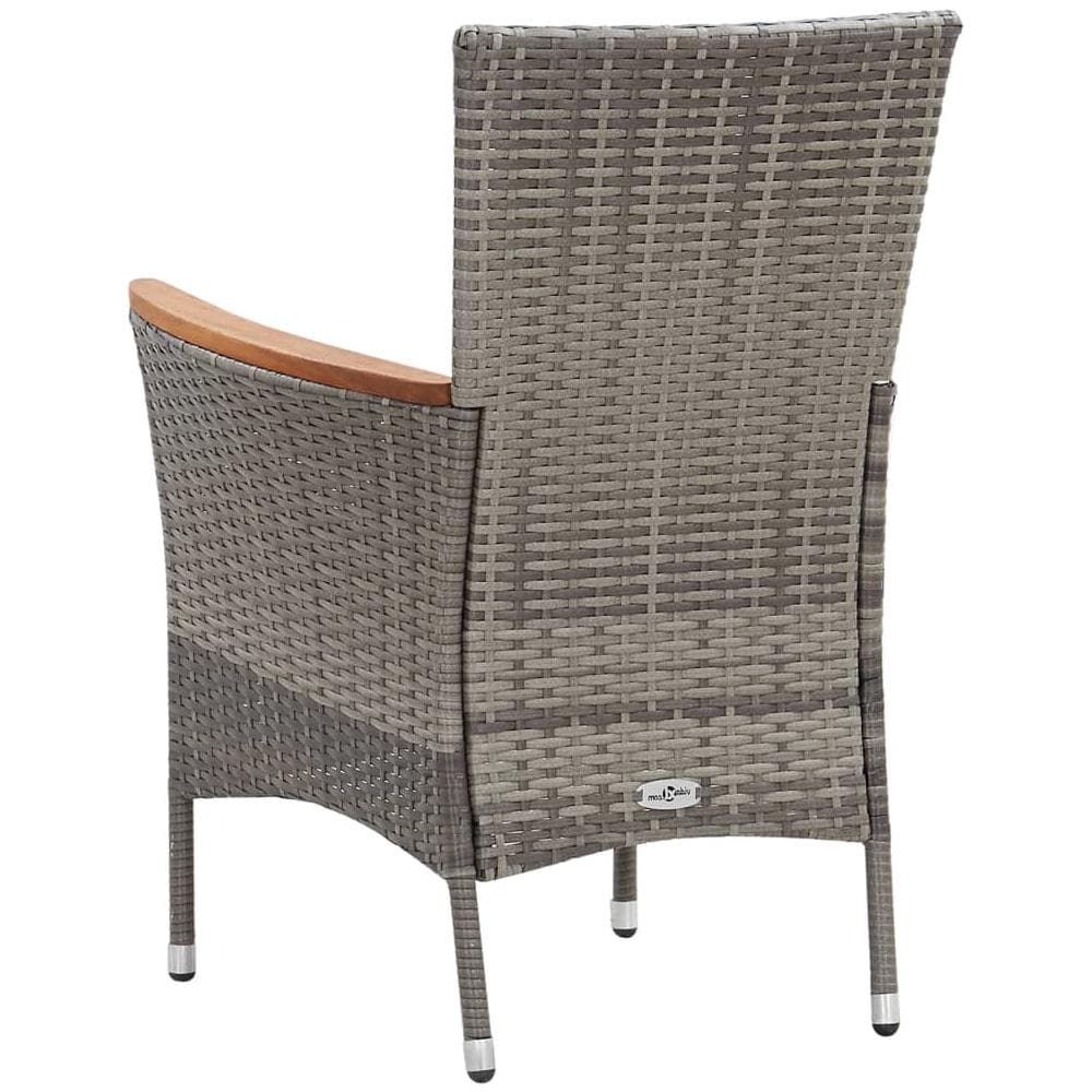 Set Da Pranzo Da Giardino 9 Pz Con Cuscini In Polyrattan Grigio - Foto 8
