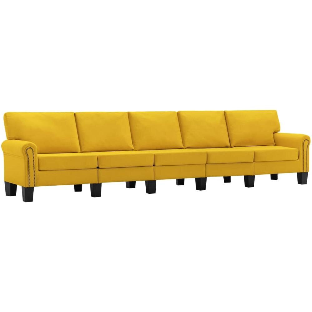 Divano A 5 Posti Giallo In Tessuto - Foto 2