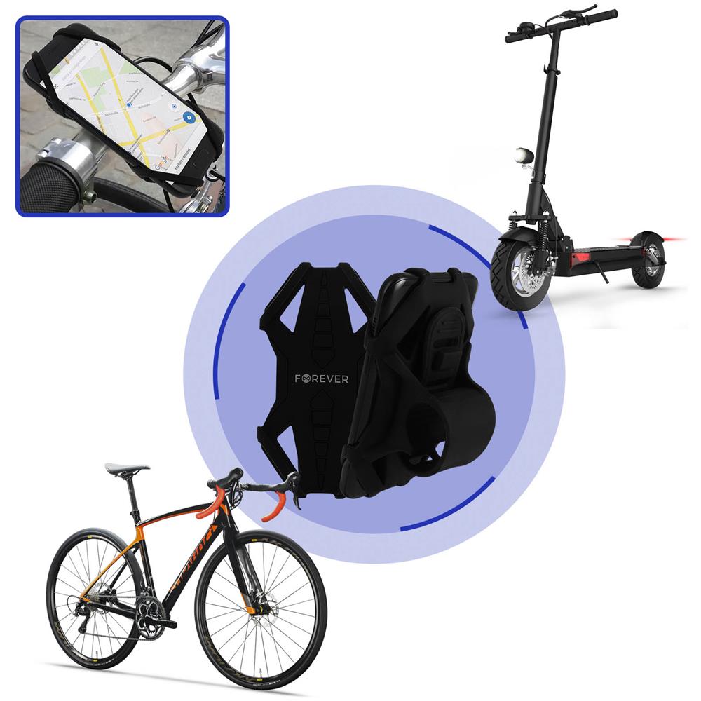 Supporto Bici Fixe Per Smartphone Universale Da 4"" Fino A 6"", Nero - Foto 2