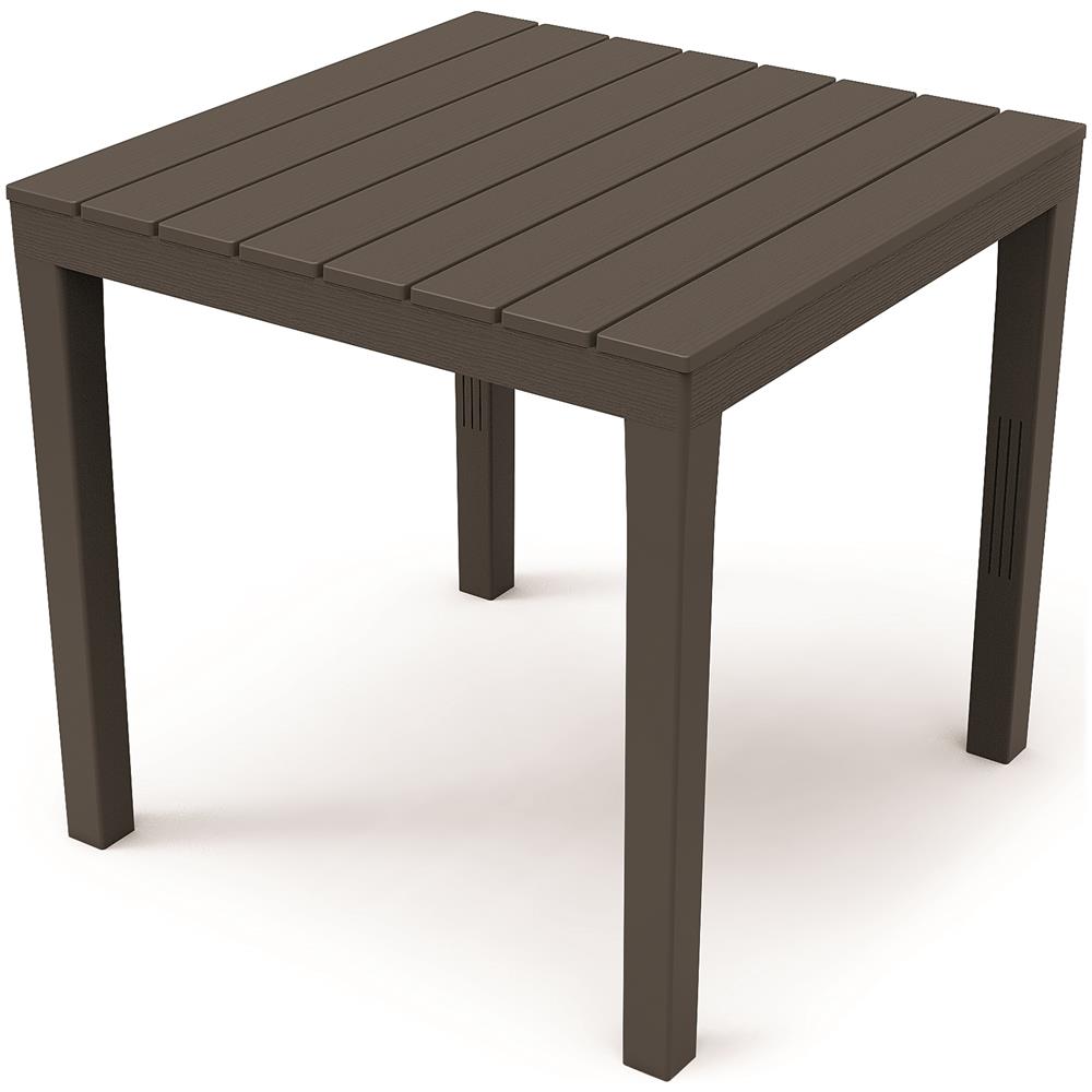 Moderner Quadratischer Tisch Aus Polypropylen – 78x78x72 Cm, Anthrazit, Wetterfest Für Draußen & Drinnen (Made In Italy)