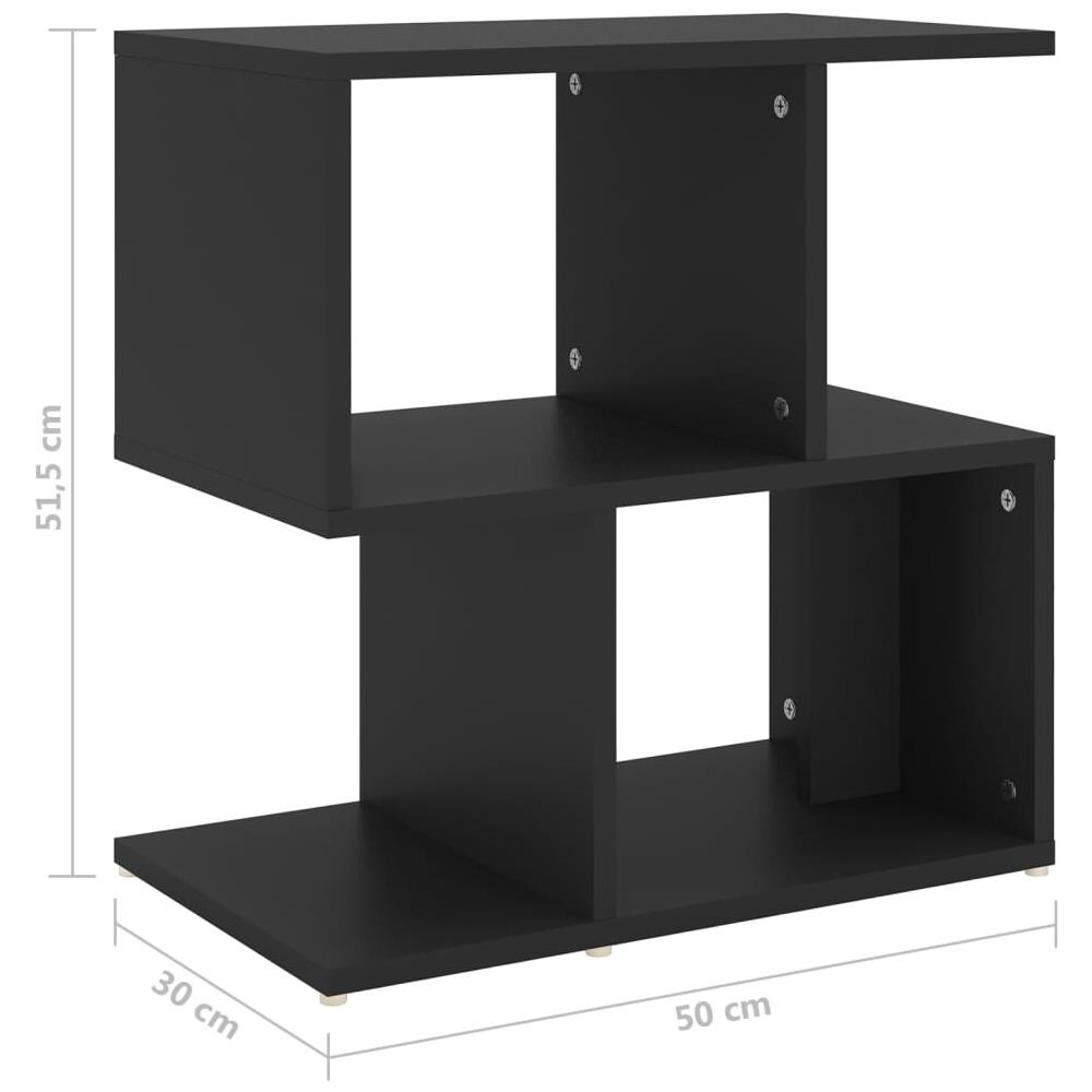 Comodini 2pz Neri 50x30x51,5 cm in Legno Multistrato - Foto 7