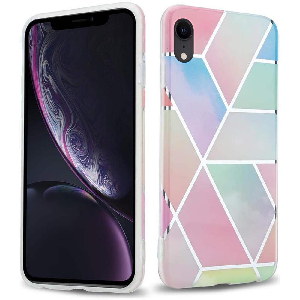 Custodia Compatibile Con Apple Iphone Xr In Marmo Arcobaleno No. 11 - Coperchio Protettivo In Silicone Tpu Con Motivo A Mosaico - Foto 1