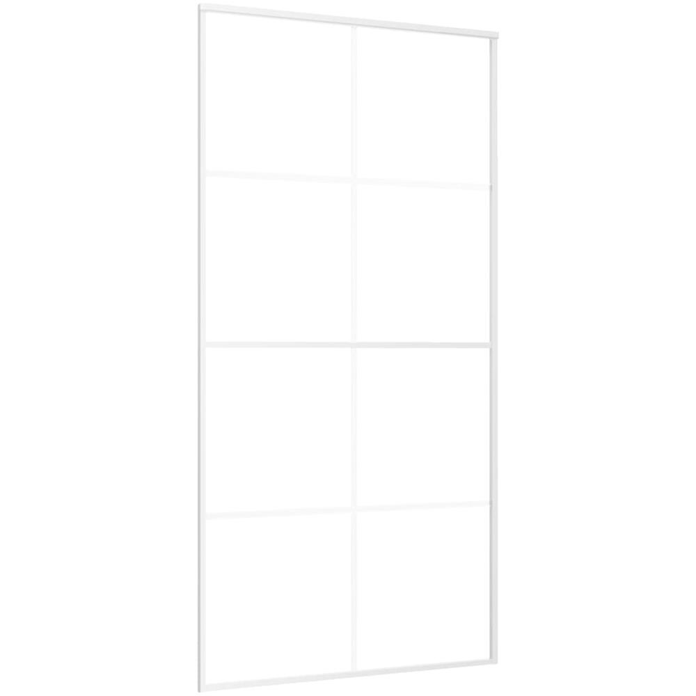 Porta Scorrevole in Vetro ESG e Alluminio 102,5x205 cm Bianca - Foto 1