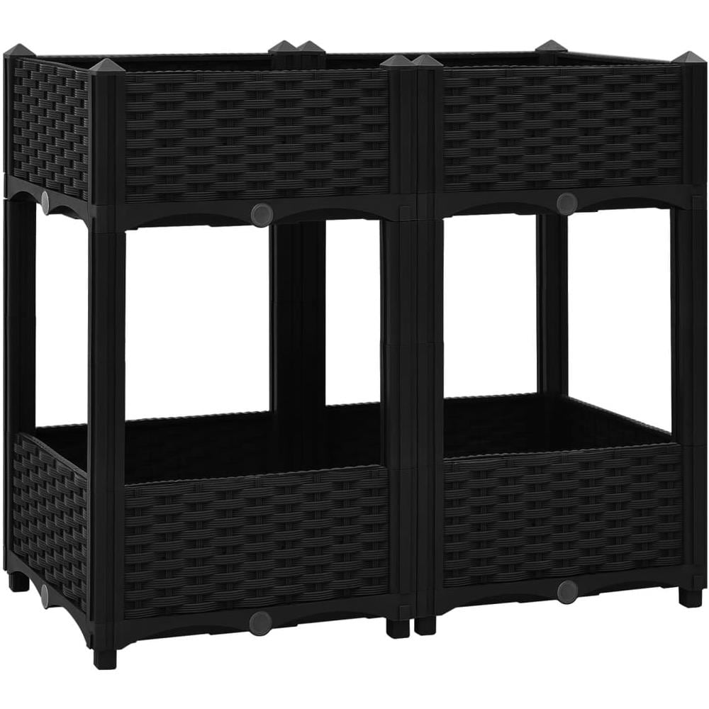 Tidyard Fioriera Con Traliccio Rialzata, In Polipropilene, 43x43x142 Cm, Capacità 30L, Colore Antracite