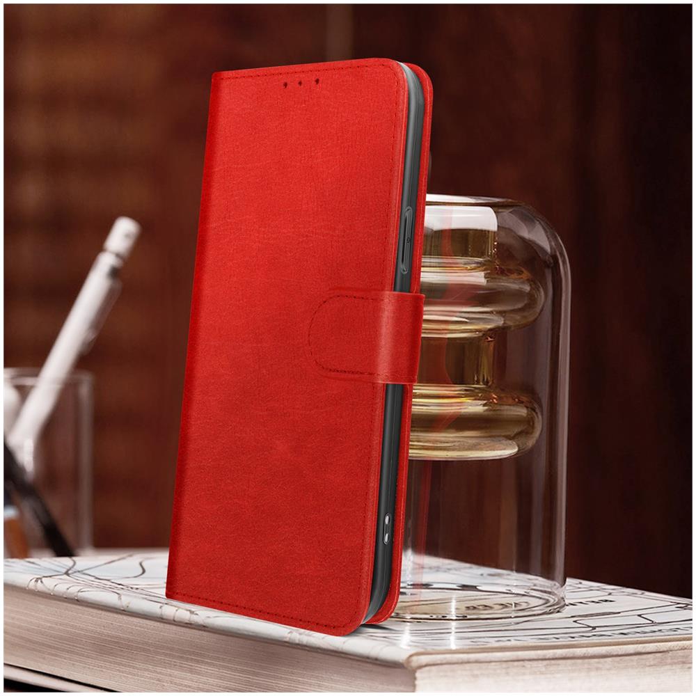 Custodia Per Iphone 14 Plus, Portacarte E Funzione Supporto Rossa - Foto 2