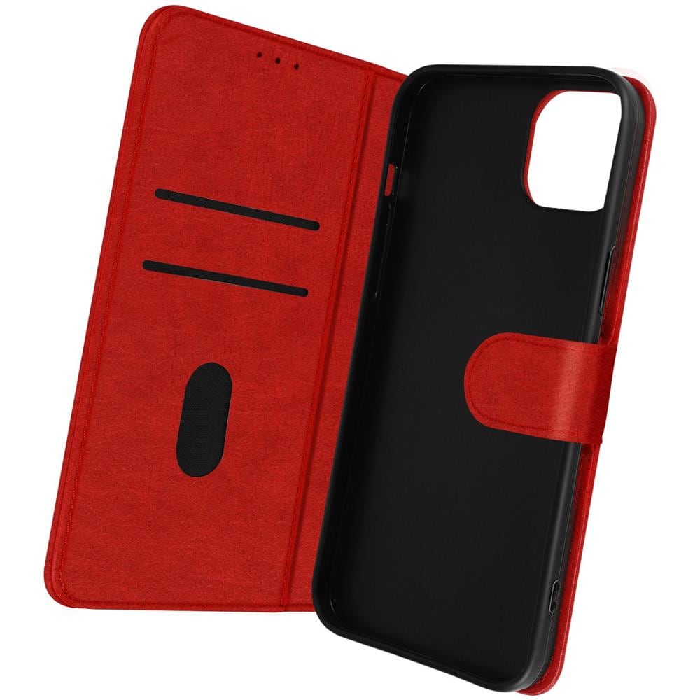 Custodia Per Iphone 14 Plus, Portacarte E Funzione Supporto Rossa - Foto 1