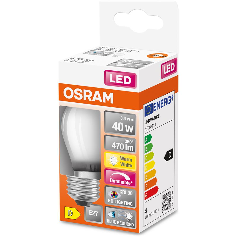 Lampada Led Dimmerabile Superstar Con Resa Cromatica Particolarmente Elevata (cri90), E14-base Ottica Del Filamento, bianco Caldo (2700k), 470 Lm Sostituzione Delle Lampade 40w, , 1-confezione - Foto 2
