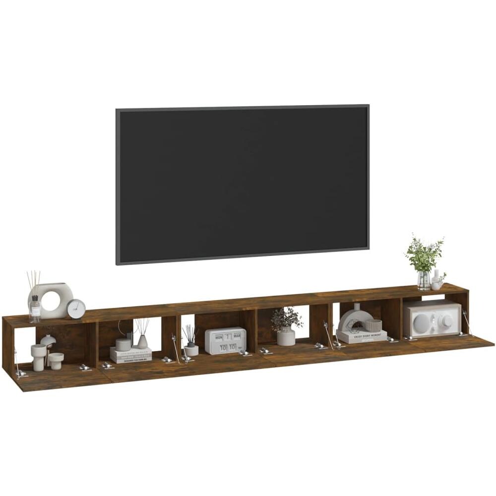 Set Mobili Porta Tv 3 Pz Rovere Fumo In Legno Multistrato - Foto 9
