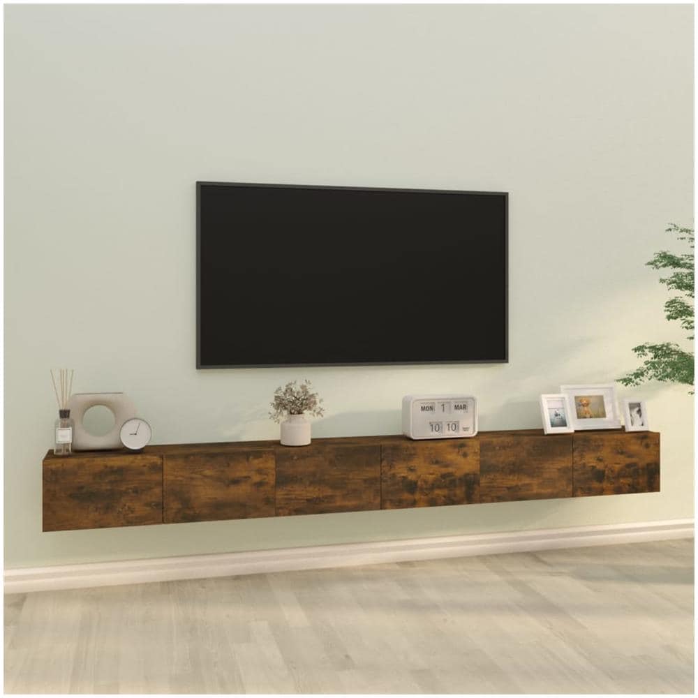 Set Mobili Porta Tv 3 Pz Rovere Fumo In Legno Multistrato - Foto 1