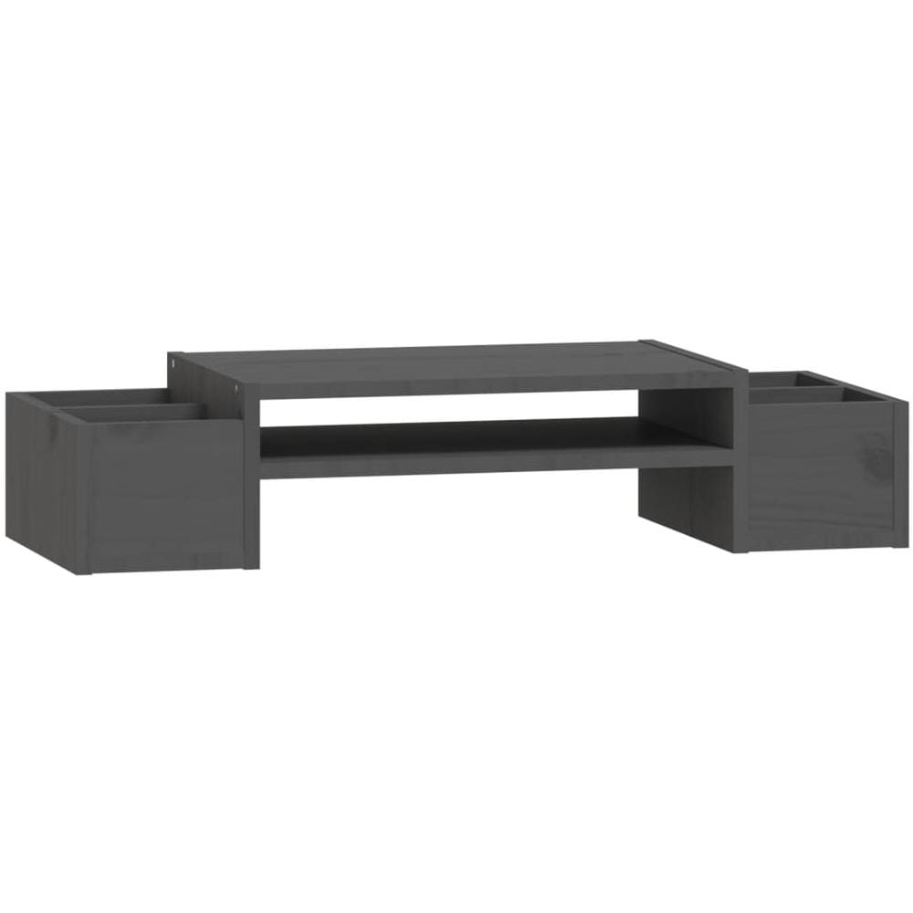 Supporto Per Monitor Grigio 70x27,5x15cm Legno Massello Di Pino - Foto 2
