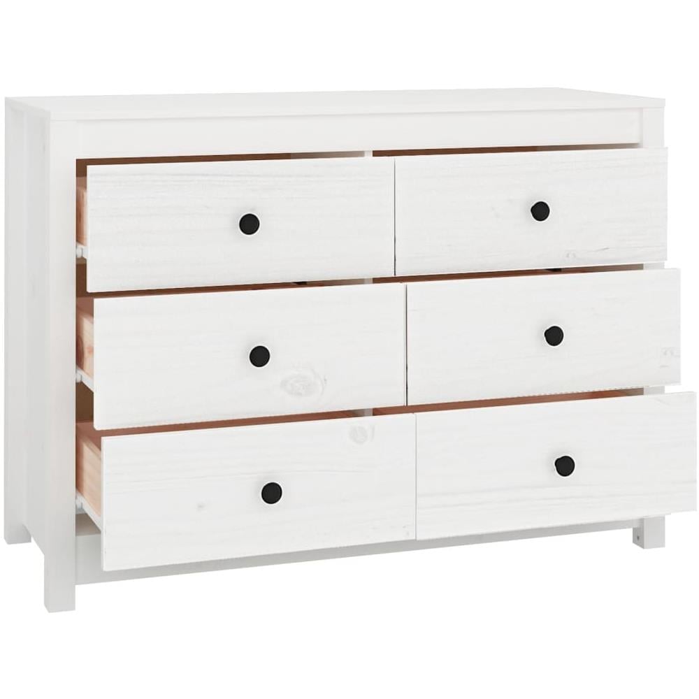 Armadietto Bianco 100x40x72 cm in Legno Massello di Pino - Foto 3
