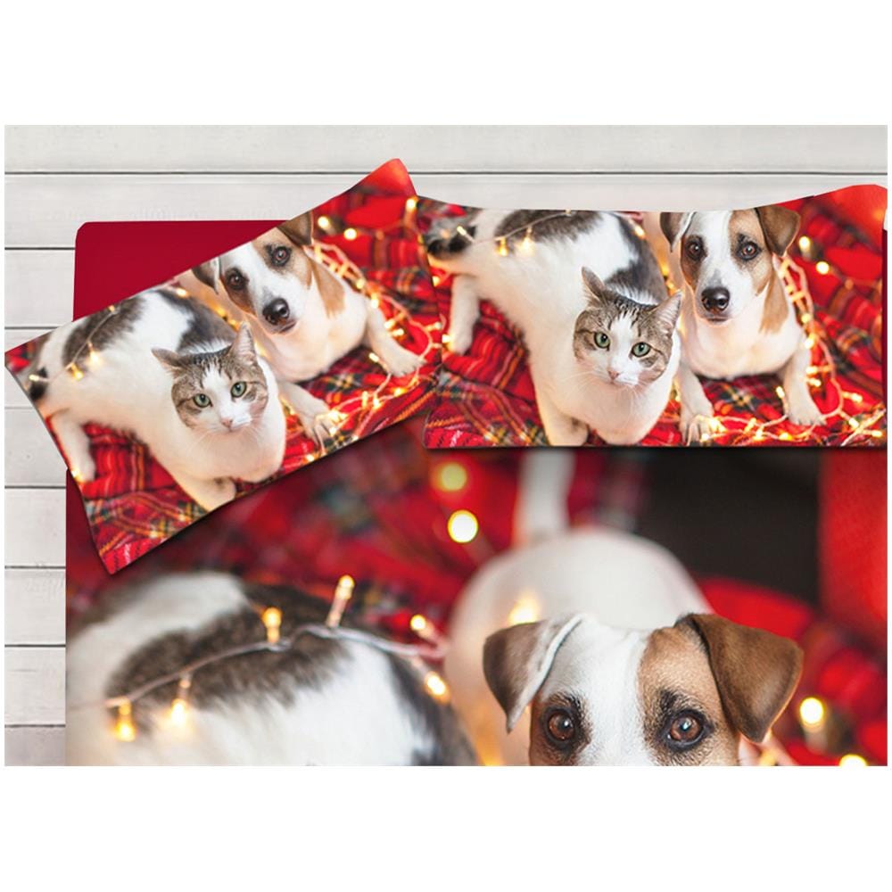 Parure Copripiumino Coppia Federe Letto 100% Cotone Sogni D''oro Disegno Puppies Coppia Federe Puppies - Foto 1