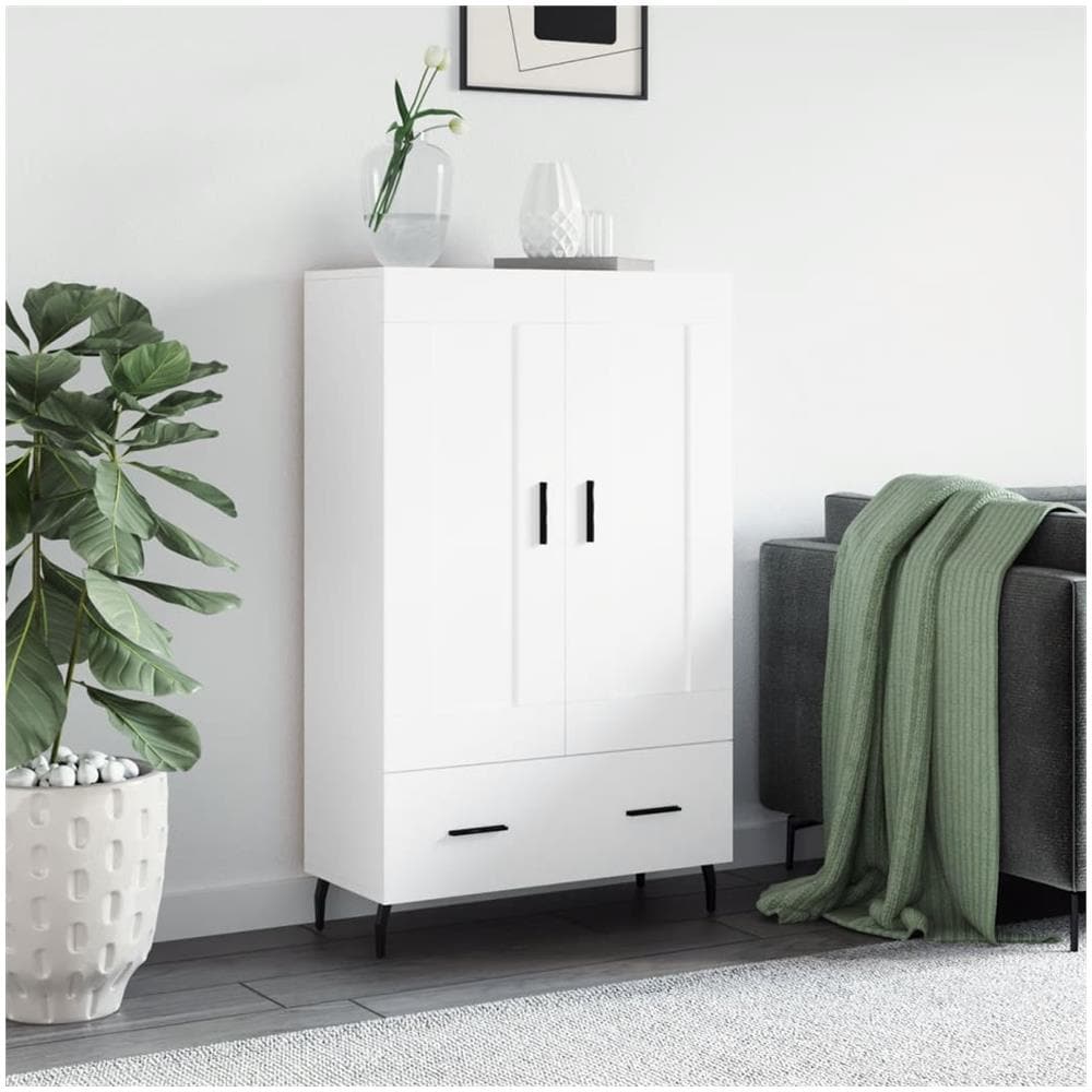 Credenza Bianca 69,5x31x115 Cm In Legno Multistrato - Foto 1