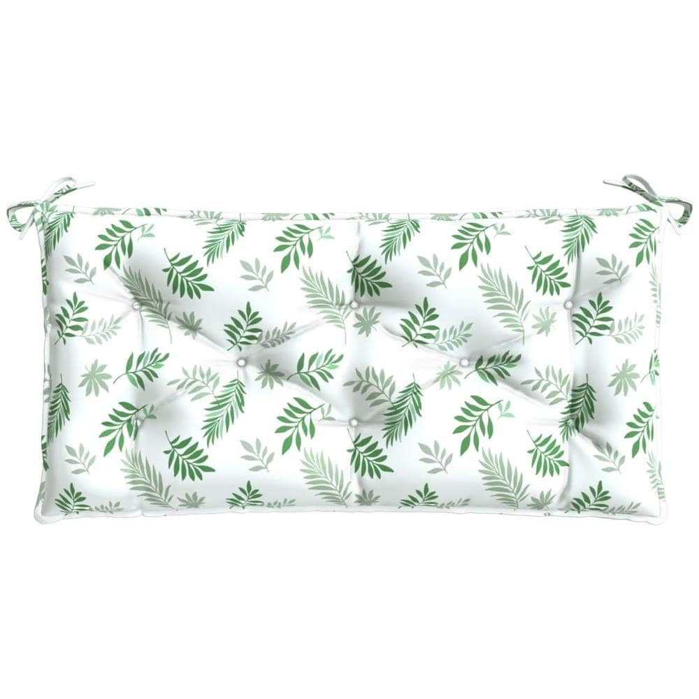 Cuscino Panca Giardino Con Motivo A Foglie 110x50x7 Cm Tessuto - Foto 2