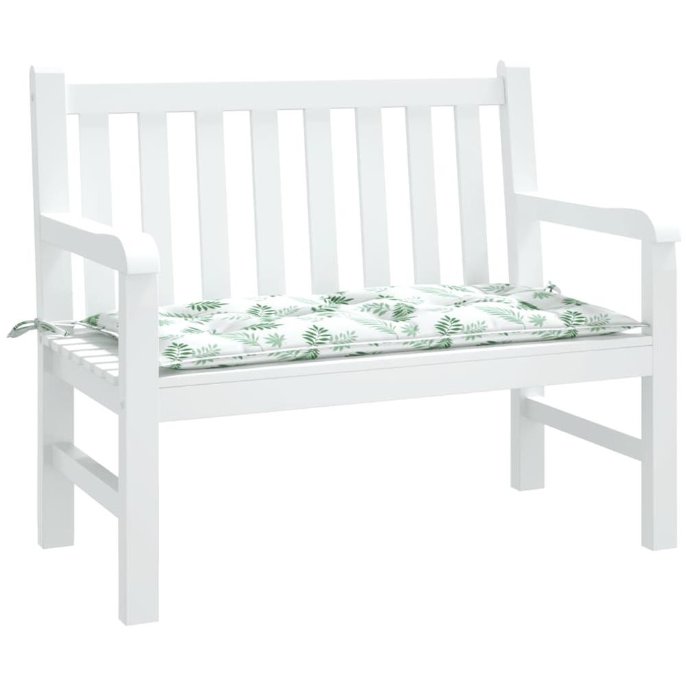 Cuscino Panca Giardino Con Motivo A Foglie 110x50x7 Cm Tessuto - Foto 3
