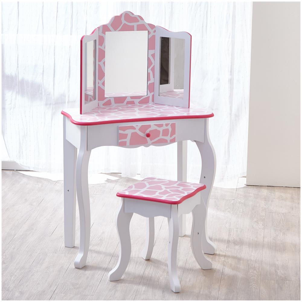 Teamson Kids Portagiocattoli In Legno Rosa - Giraffato Fantasy Fields, Organizzatore Camera Bambini