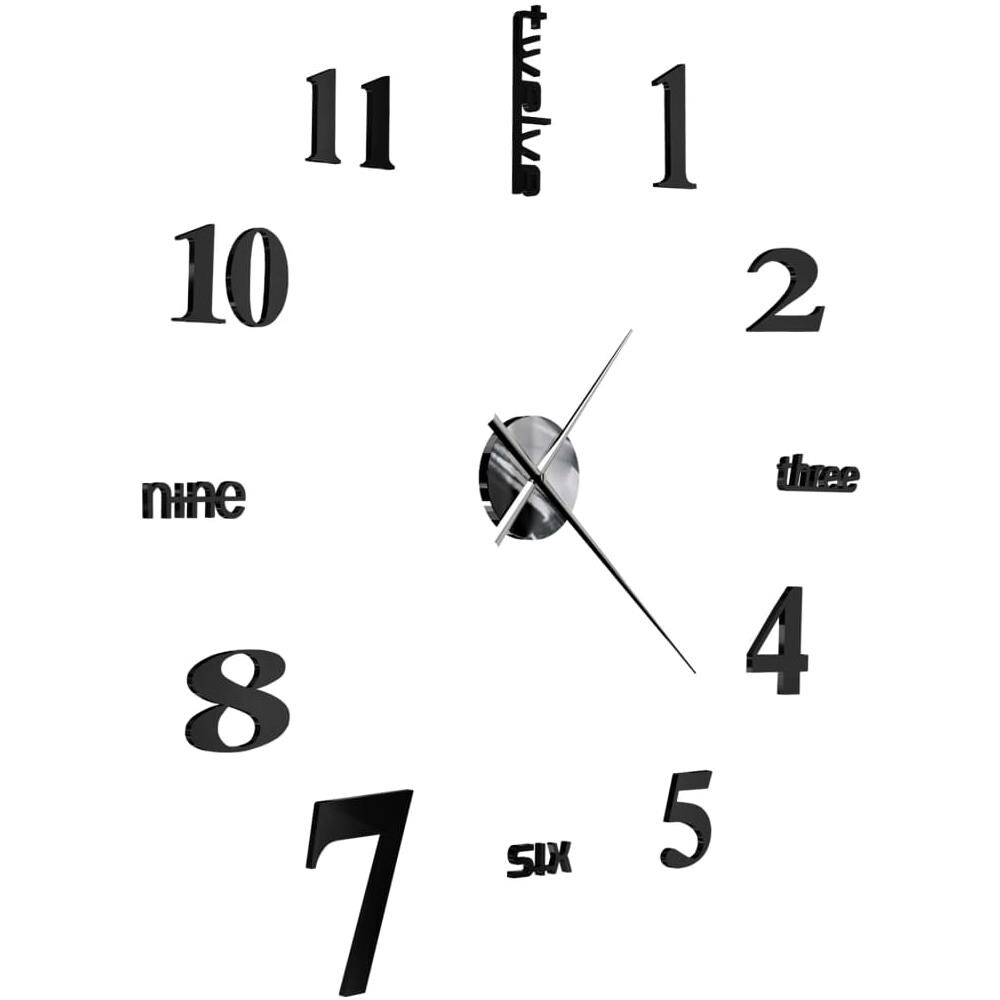 Orologio Da Parete 3d In Stile Moderno 100cm Xxl Nero - Foto 3