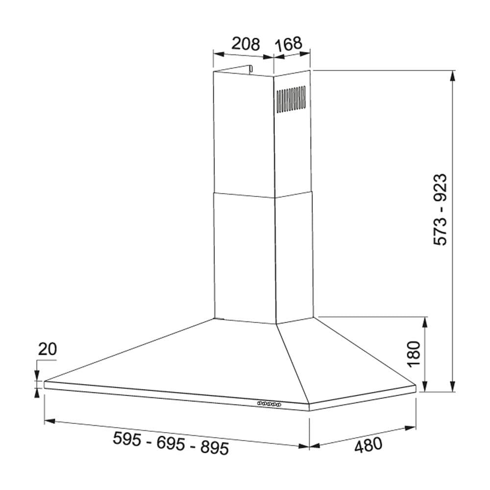 Cappa a Parete PIRAMIDE60BL Aspirante 60 cm Colore Acciaio Inox - Foto 3