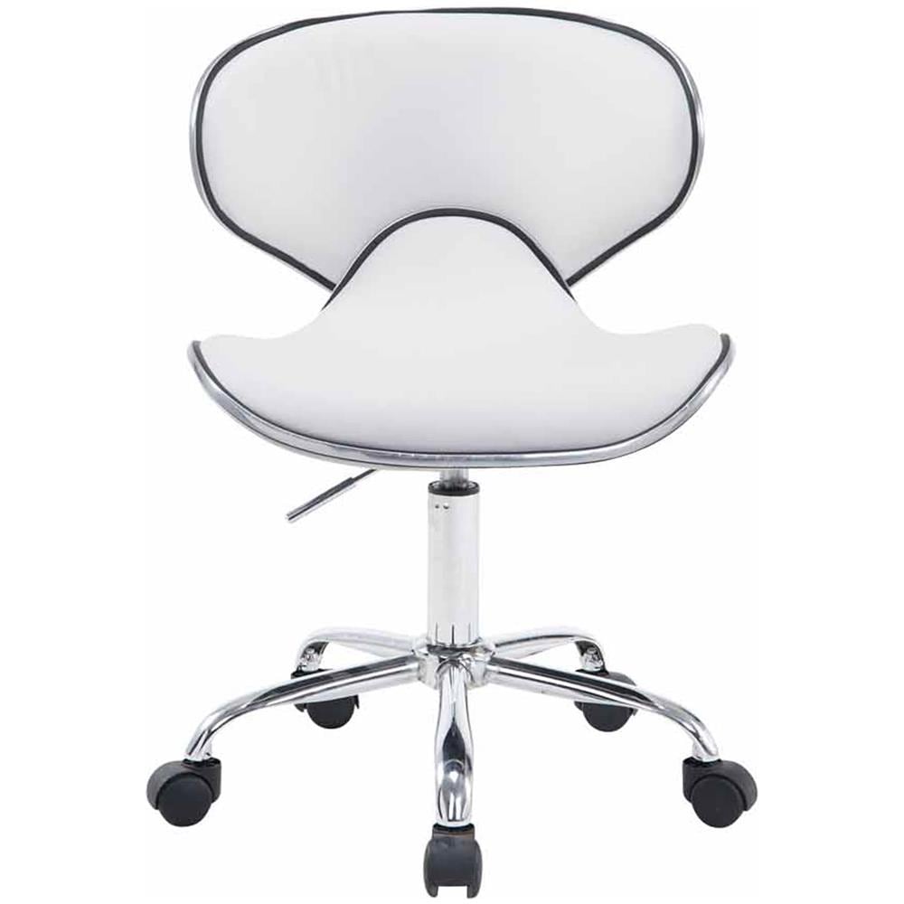 Sedia Sgabello da Lavoro Las Vegas V2 - Sedia con Ruote Scrivania o Ambulatorio I Poltroncina Pc in Similpelle, Imbottita Regolabile 45-61 cm I Sedia Studio Design Bianco - Foto 2