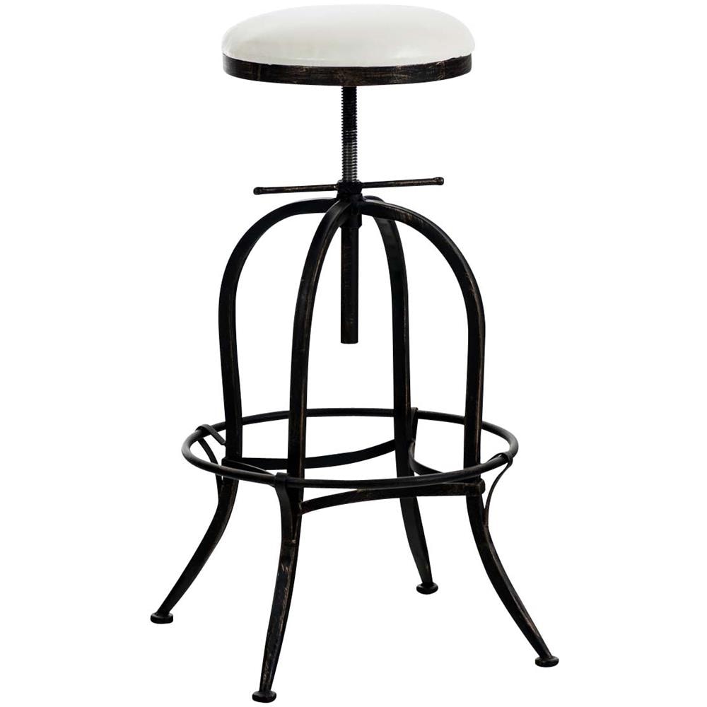 Sgabello Bar Radong Design Industriale In Metallo E Similpelle I Sedia Cucina Imbottita Regolabile 70-90 CM I Sgabello Bancone Rotondo Bronzo - Foto 1