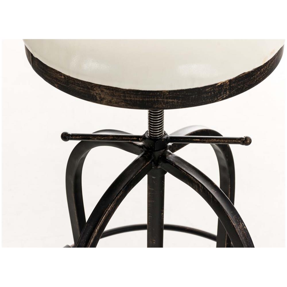 Sgabello Bar Radong Design Industriale In Metallo E Similpelle I Sedia Cucina Imbottita Regolabile 70-90 CM I Sgabello Bancone Rotondo Bronzo - Foto 2