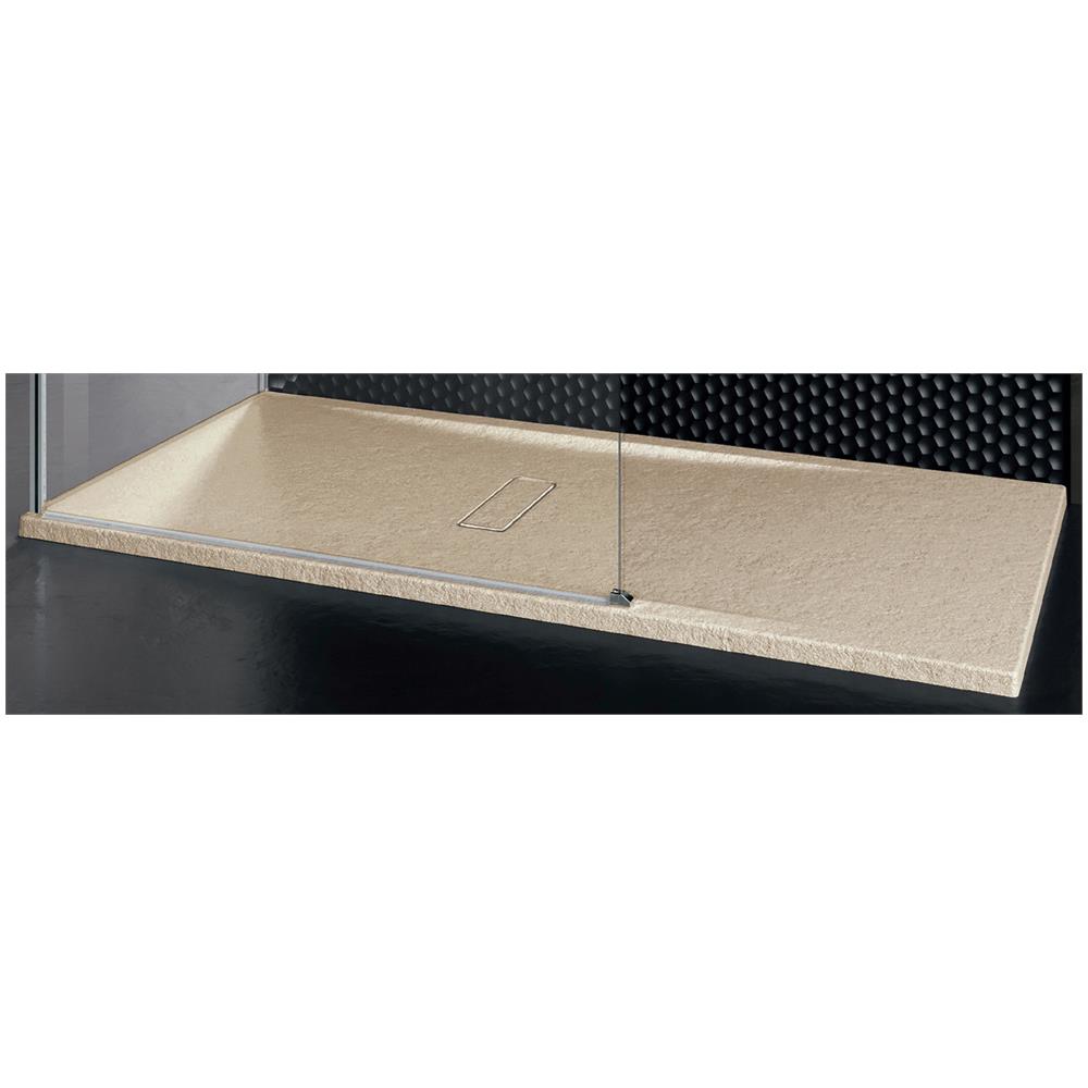 Plateau De Douche Mince Novellini Custom Touch 120x100 Cm Beige Effet Pierre - Fabriqué En Italie