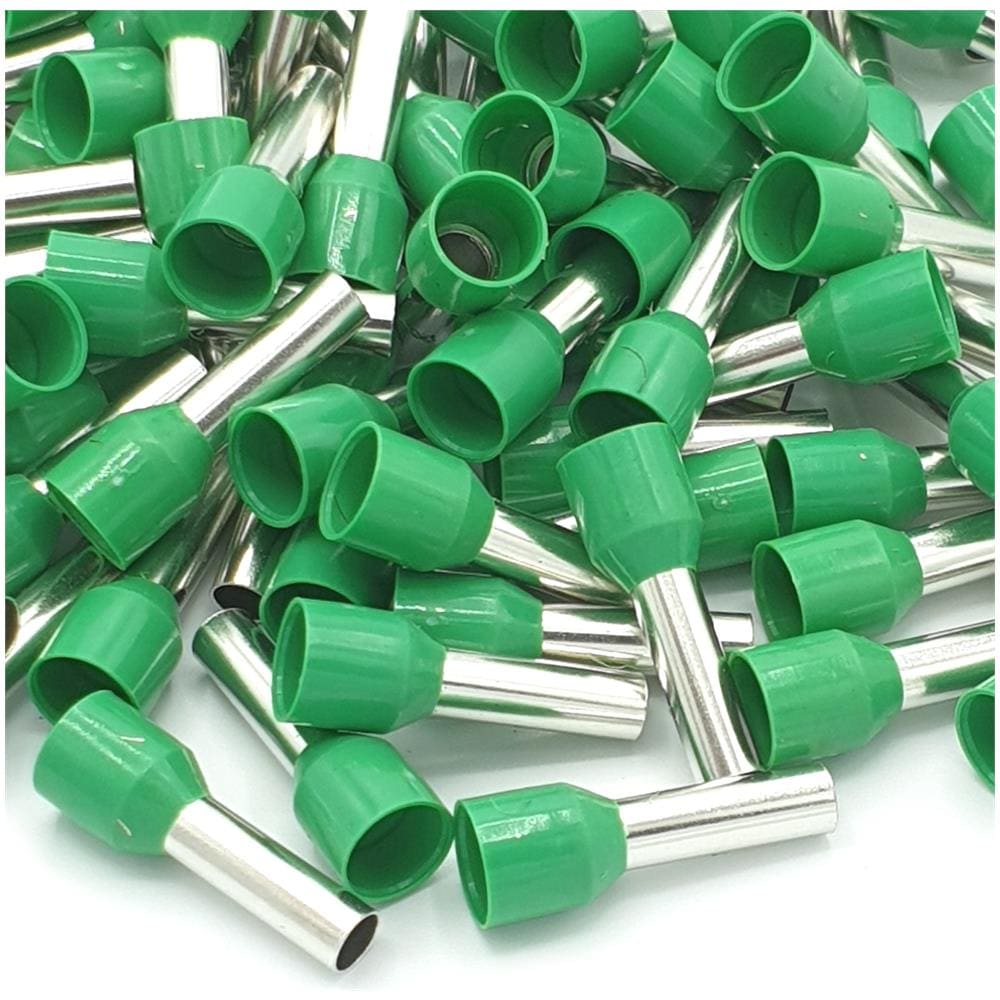 Puntali A Crimpare Con Cordicella Singola Verde Isolata Da 100 Pezzi 6mm - Foto 1