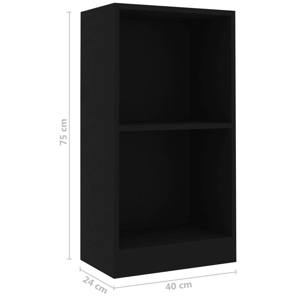 Libreria Nera 40x24x75 Cm In Truciolato - Foto 10