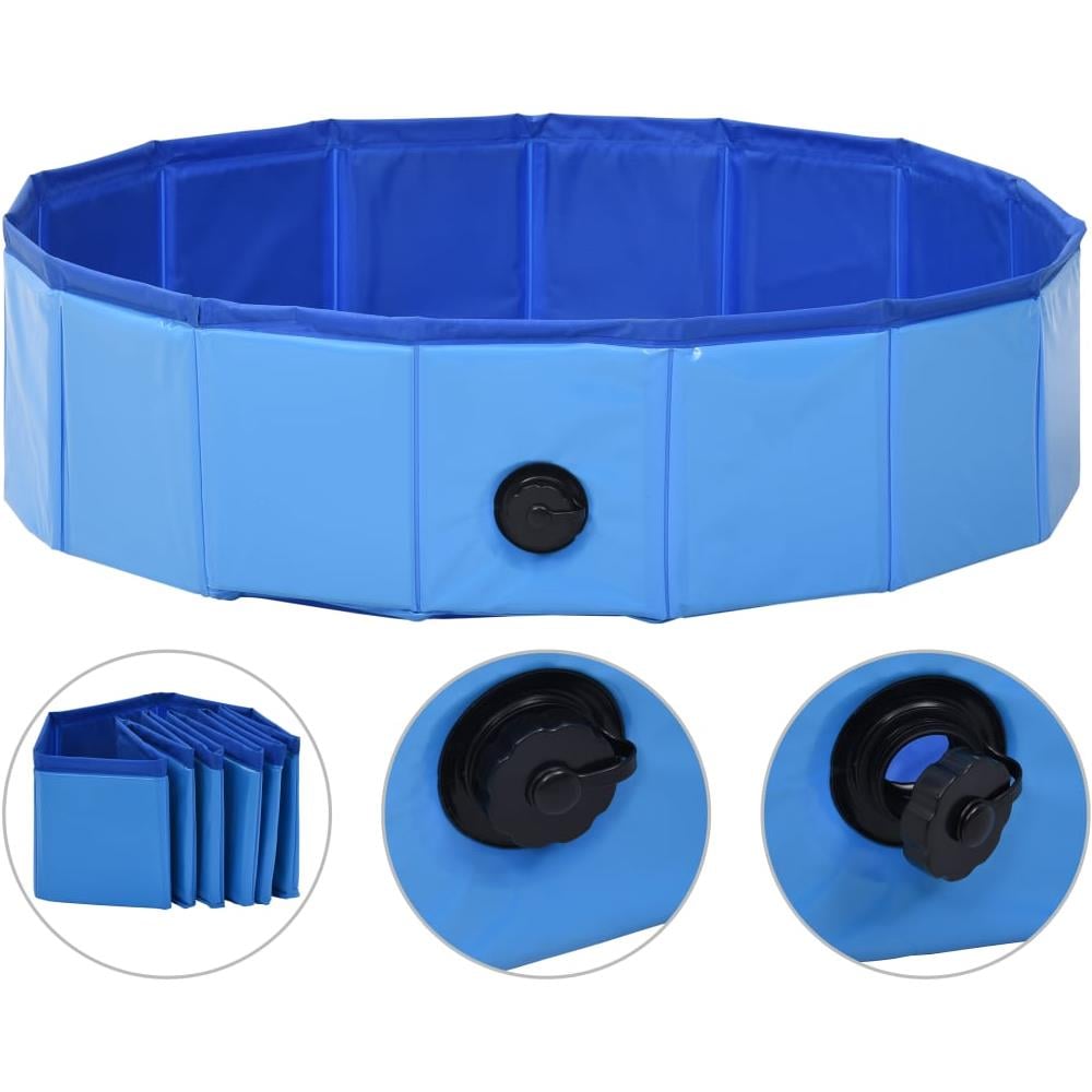 Piscina Per Cani Pieghevole Blu 80x20 Cm In Pvc - Foto 2