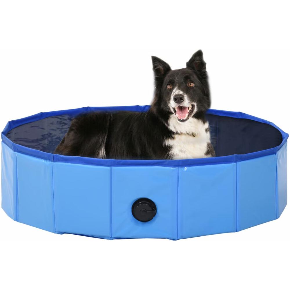 Piscina Per Cani Pieghevole Blu 80x20 Cm In Pvc - Foto 1