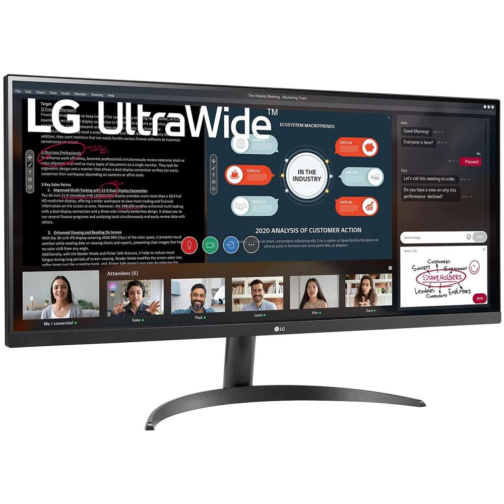 Monitor 34" LED IPS 34WP500 2560x1080 UltraWide Full HD Tempo di Risposta 5ms - Foto 9