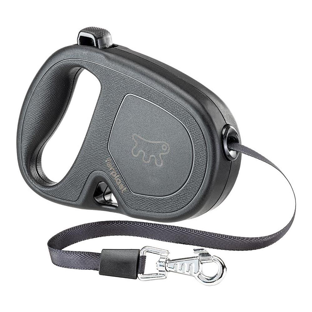 Guinzaglio Retraibile Per Cani Medi Flippy One Tape S, Fettuccia Allungabile 4 M, Max 15 Kg, Nero - Foto 1