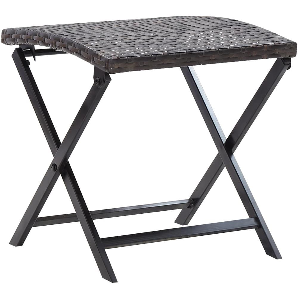 Sgabello Pieghevole in Polyrattan Marrone - Foto 1