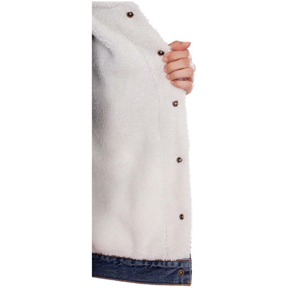 Giubbotto Trucker Sherpa Donna Stone Wash - Foto 4