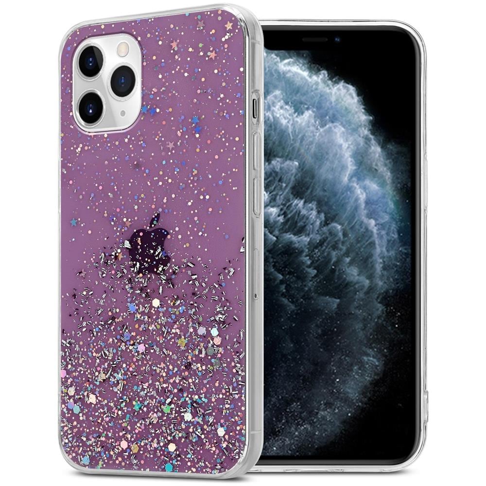 Custodia Compatibile Con Apple Iphone 11 In Viola Con Glitter - Coperchio Protettivo In Silicone Tpu Flessibile Con Glitter Scintillanti - Foto 1