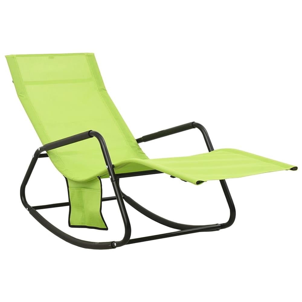 Lettino Prendisole in Acciaio e Textilene Verde - Foto 2