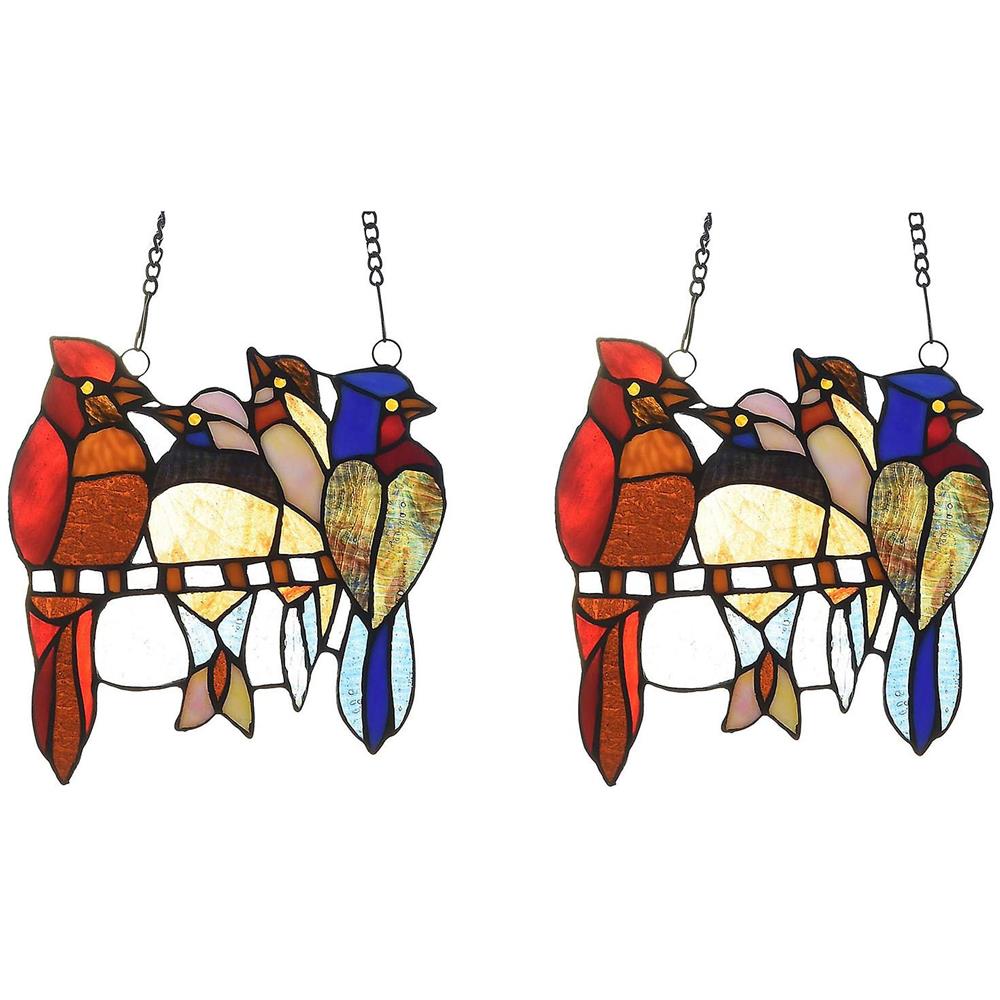 PLIGREAT Moon Dog Macchiato Suncatcher Finestra Parete Arte