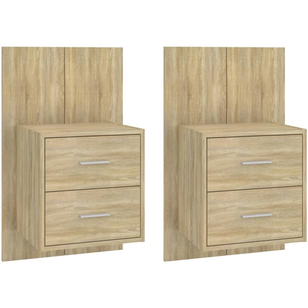 Comodini a Muro 2 pz Rovere Sonoma - Foto 1