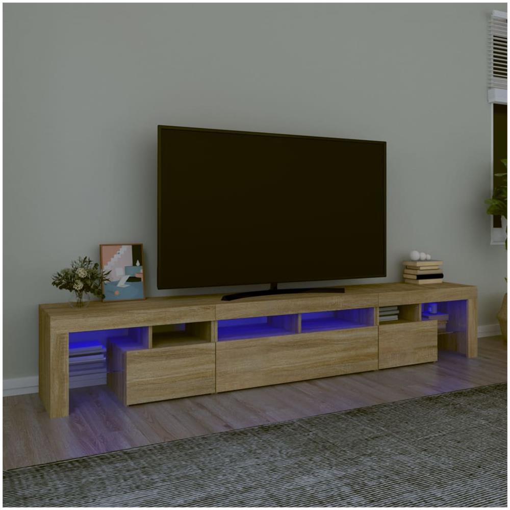 Mobile Porta Tv Con Luci Led Rovere Sonoma - Foto 1