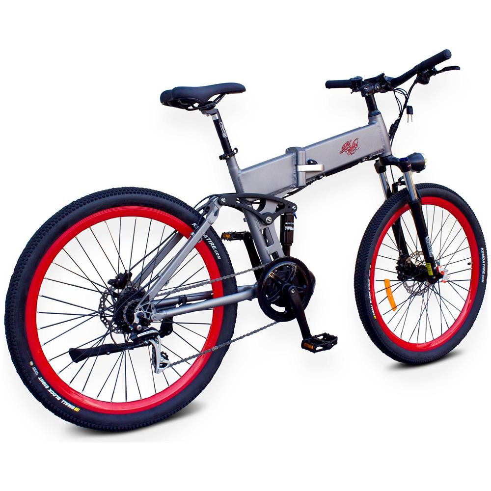 Raptor - Matt Antracite Grigio - 250w / 12ah - Bicicletta Elettrica Da Montagna Pieghevole - Doppia Sospensione Pieghevole Ebike - Foto 2