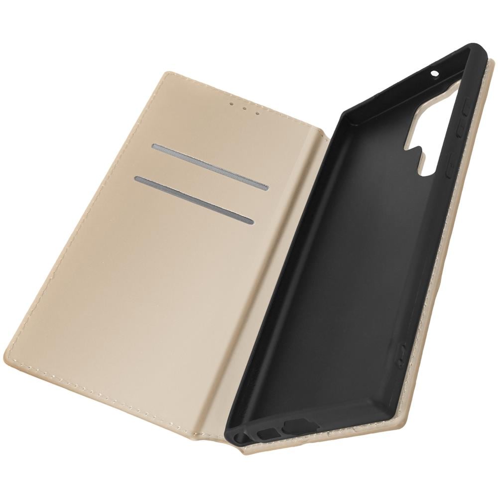 Custodia Samsung Galaxy S23 Ultra Portafoglio Funzione Supporto Video Oro - Foto 1